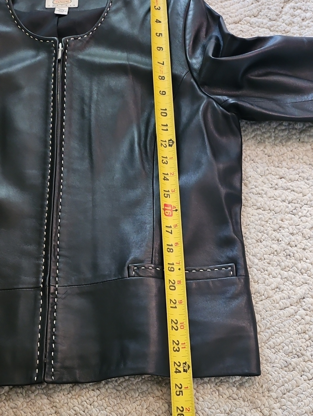 Talbots Black Butter Leather Jacket Women's Size 14 P - Picture 9 of 10